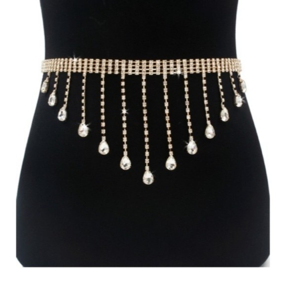 💎🛑⚠️LAST ONE! 💞Gold Rhinestone Chain Belt! - Picture 1 of 6